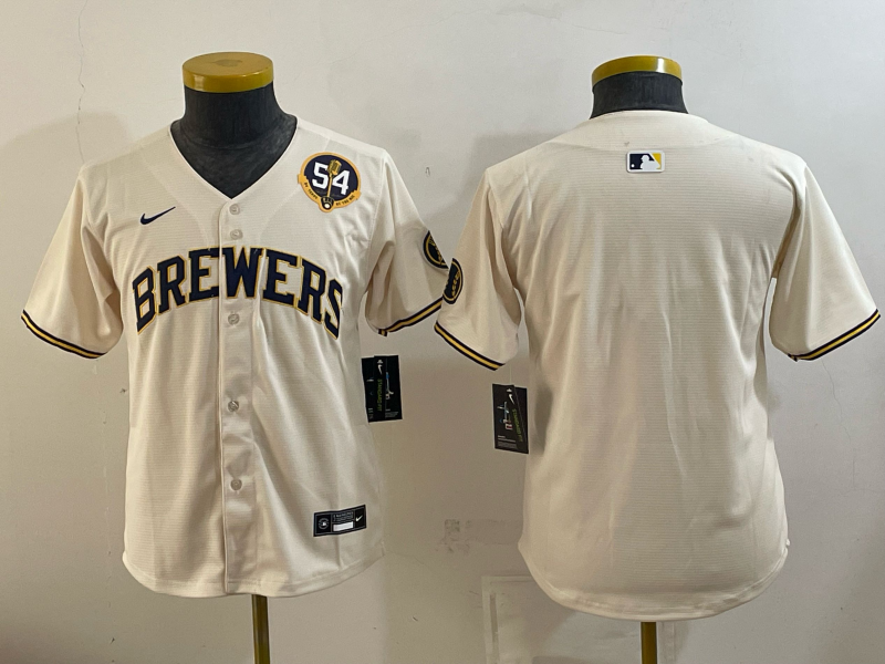 Youth 2026 Milwaukee Brewers blank cream Game Nike MLB Jersey 0915007